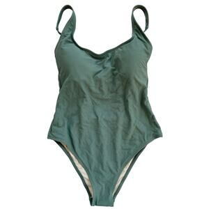 VICI Collection One Piece Swimsuit Green Athletic Criss Cross Womens XL